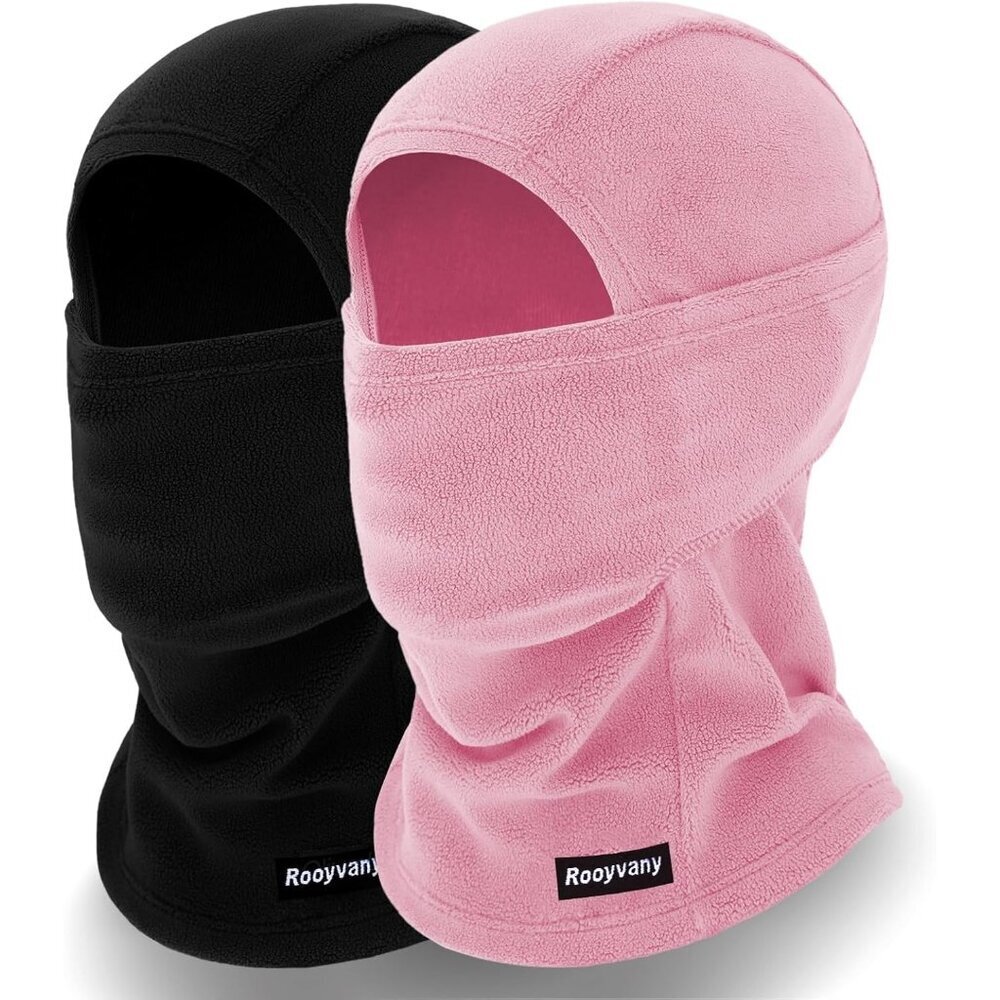 Women's Black/Pink Balaclava Mask Warm Windproof Lightweight Winter Face Mask